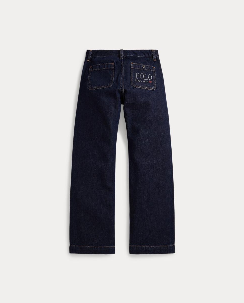 Jeans de Algodão com Bolsos de Remendo Polo Ralph Lauren Azul-marinho-5