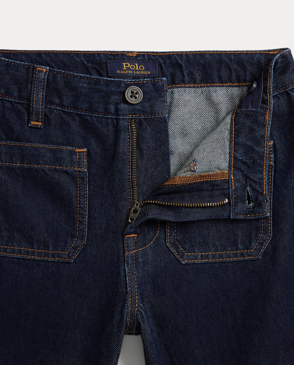 Jeans de Algodão com Bolsos de Remendo Polo Ralph Lauren Azul-marinho-6