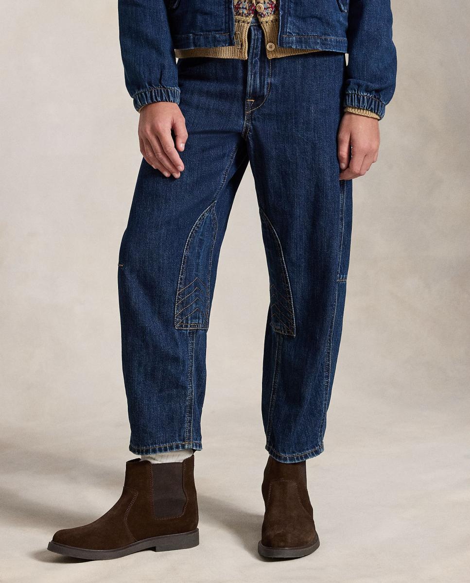 Jeans de Algodão Curved Tapered Polo Ralph Lauren Azul-marinho-2