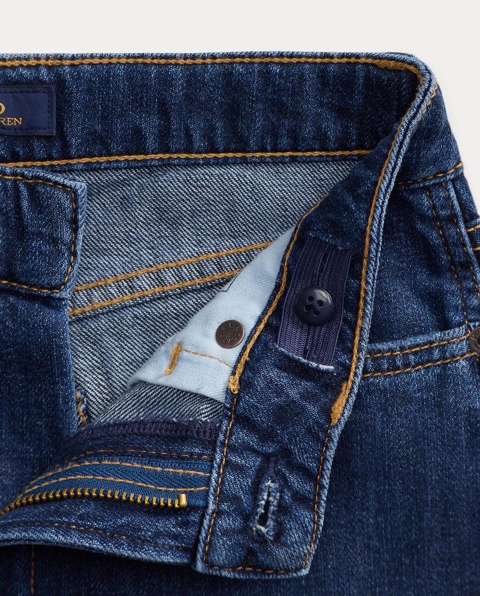 Jeans de Algodão Curved Tapered Azul-marinho-7