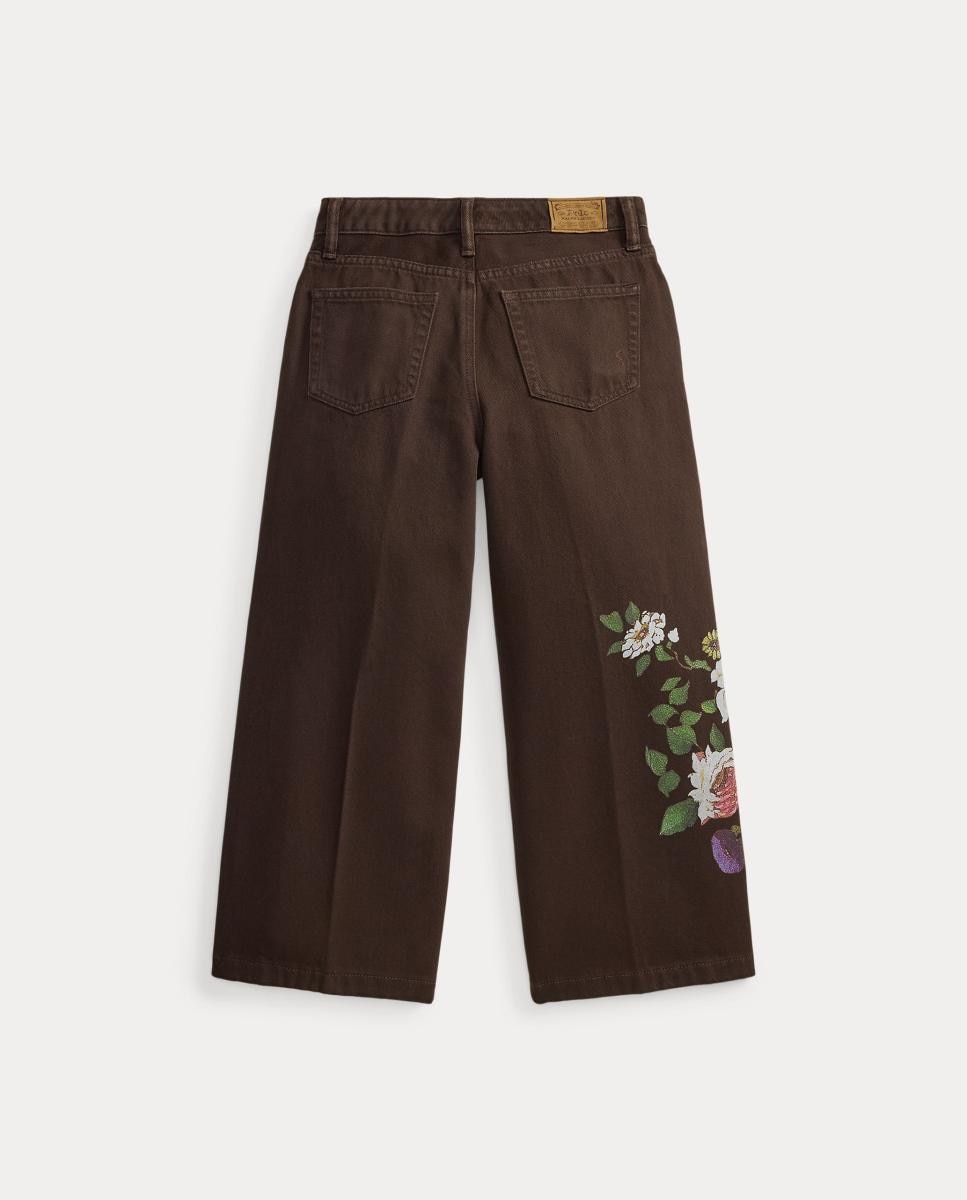 Jeans com Estampado Floral e Logótipo Polo Ralph Lauren Preto-5