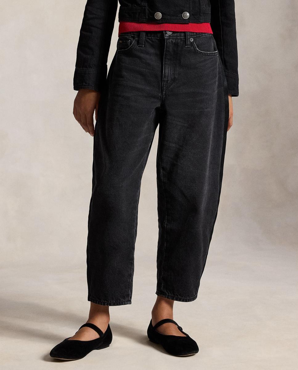 Vaquero de niña Curved Tapered con franja lateral de satén - Polo Ralph Lauren - Azul índigo Azul índigo-2
