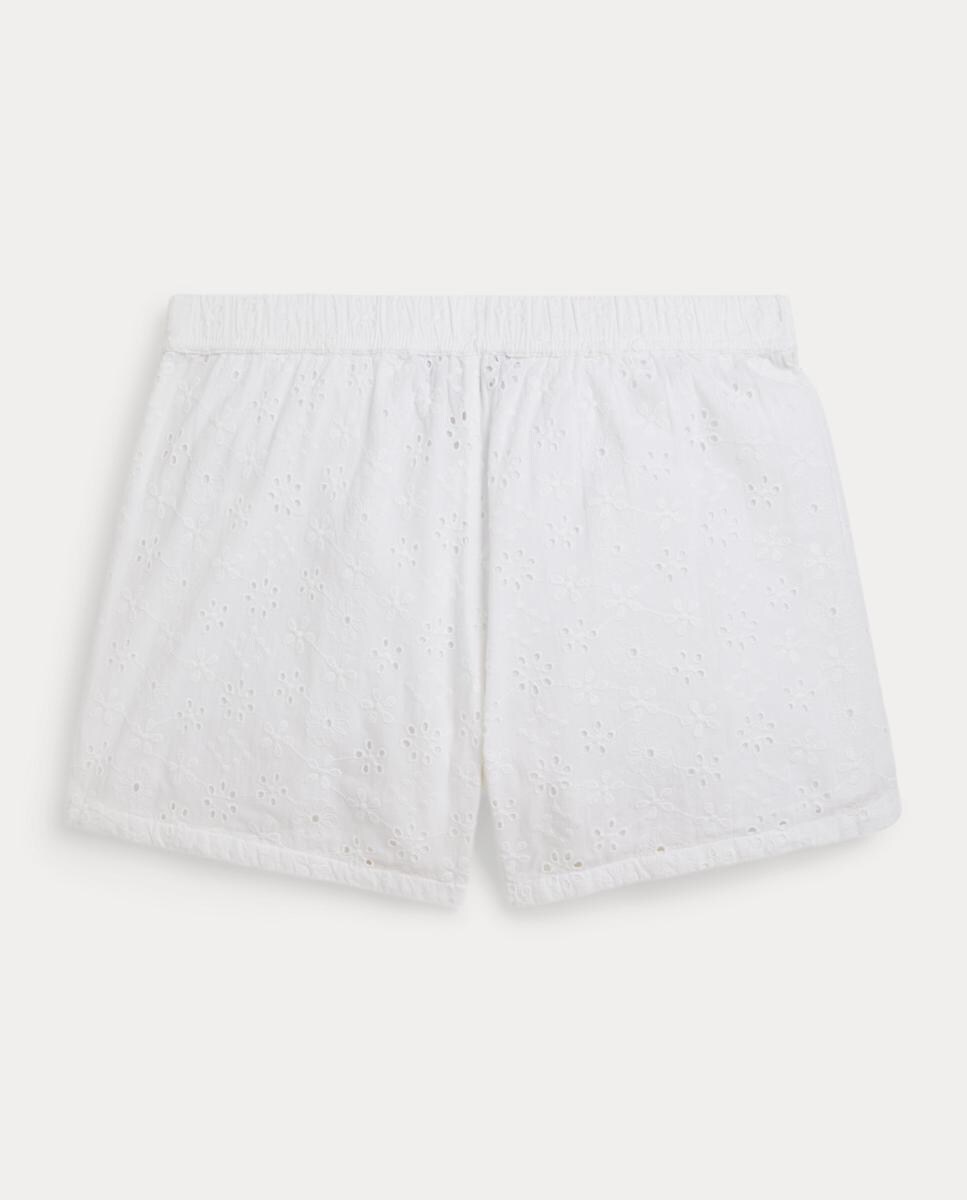 Calções de Algodão com Cintura Elástica Branco-2