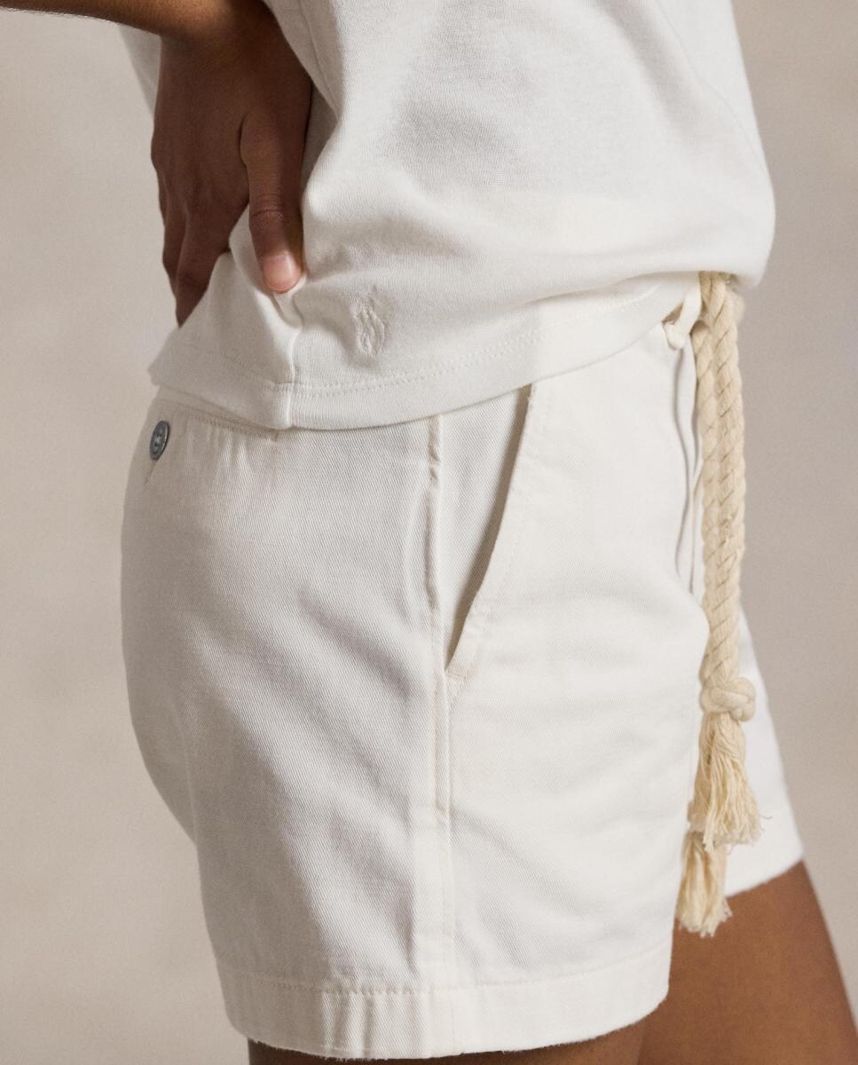 Calções Chino de Algodão Branco-marfim-3