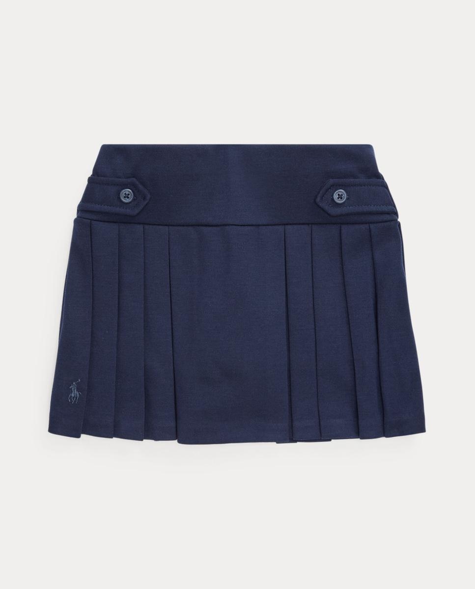 Saia-Calça Plissada de Ponte Azul-marinho-4