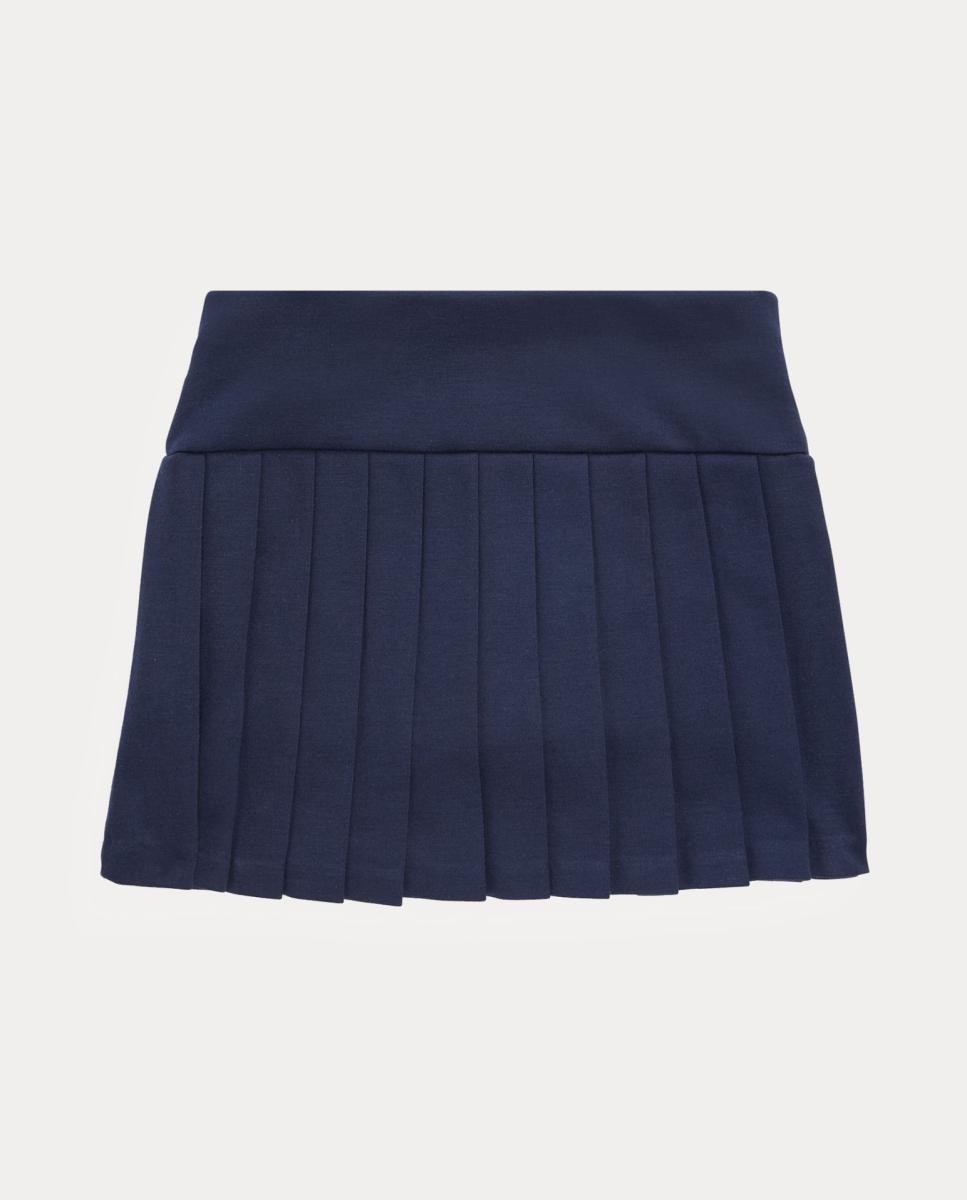 Saia-Calça Plissada de Ponte Azul-marinho-5