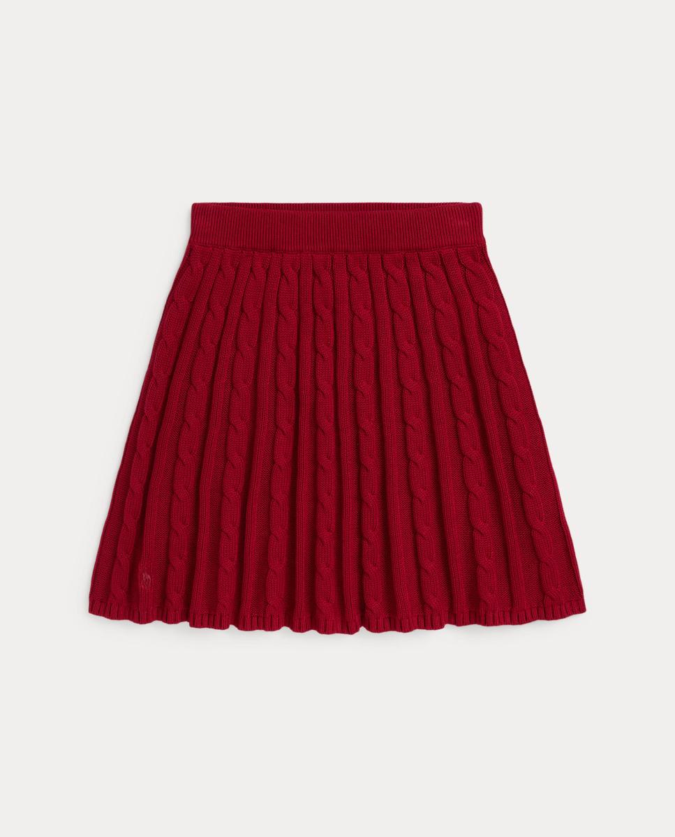 Falda de niña en punto de ochos - Polo Ralph Lauren - Granate Granate-4