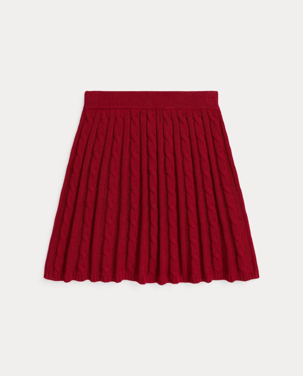Falda de niña en punto de ochos - Polo Ralph Lauren - Granate Granate-5
