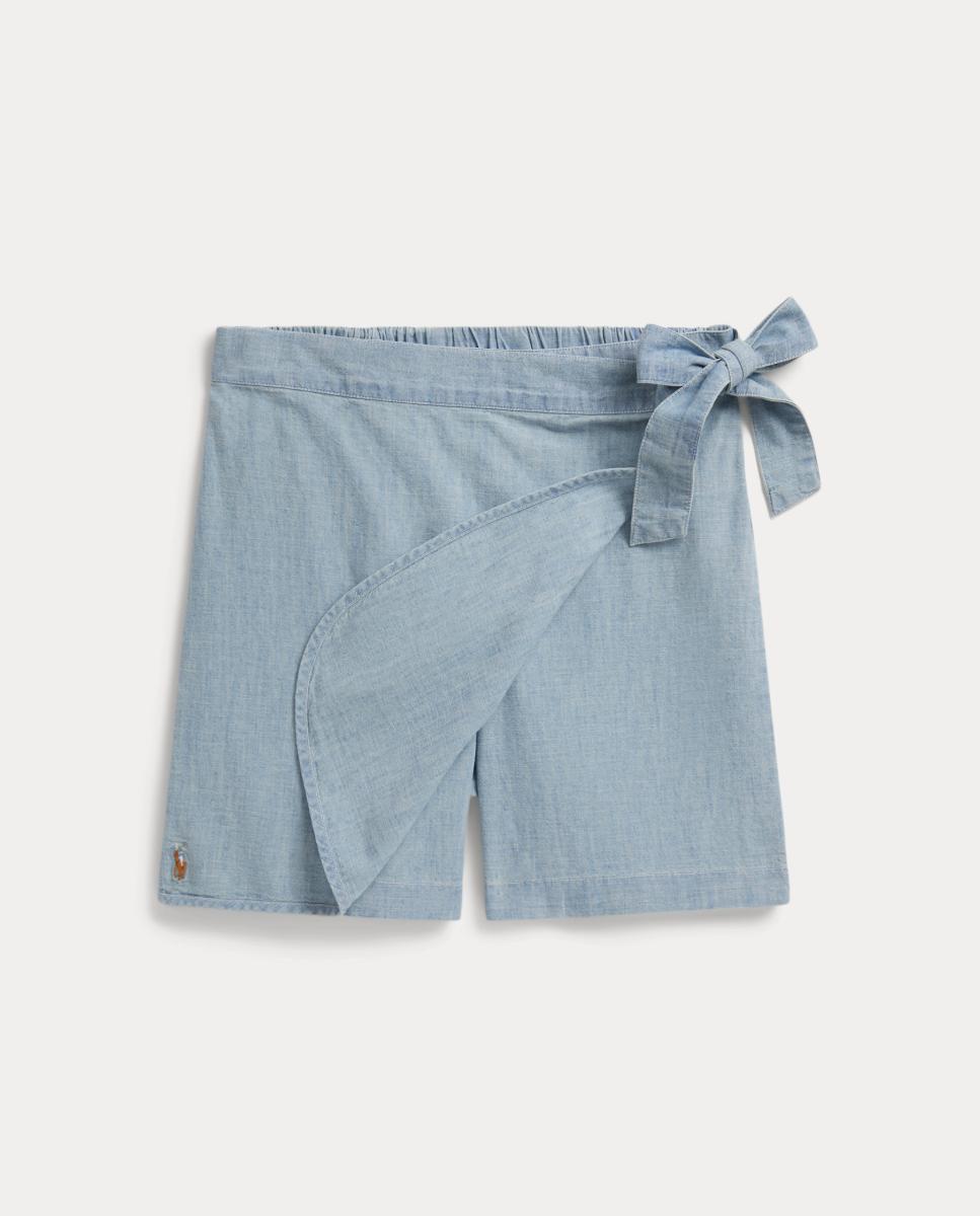 Saia-Calça Cruzada de Algodão Polo Ralph Lauren Índigo-6