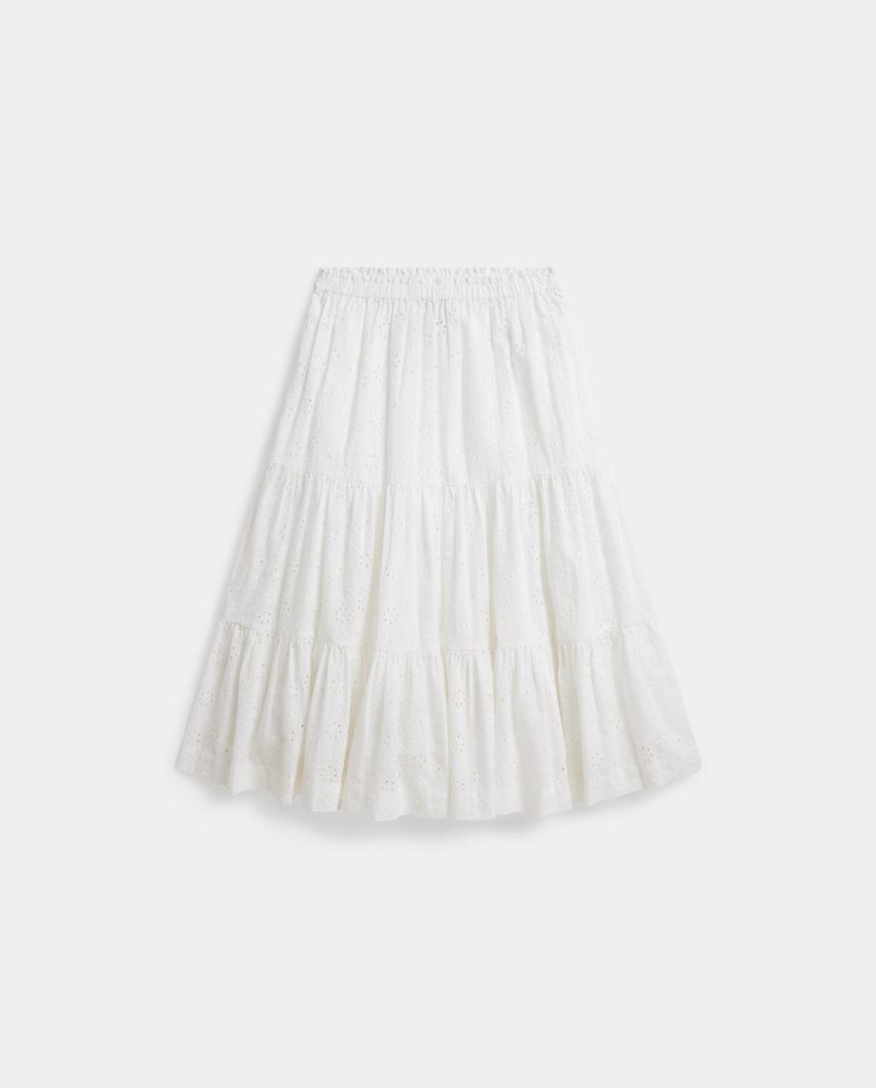 Saia de Algodão com Bordado Suíço Polo Ralph Lauren Branco-4