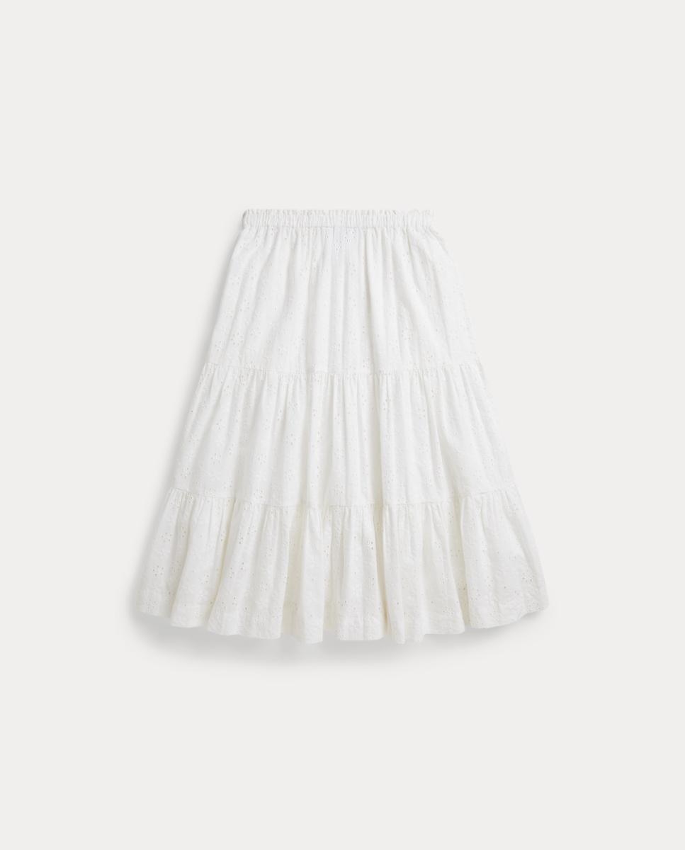 Saia de Algodão com Bordado Suíço Polo Ralph Lauren Branco-5