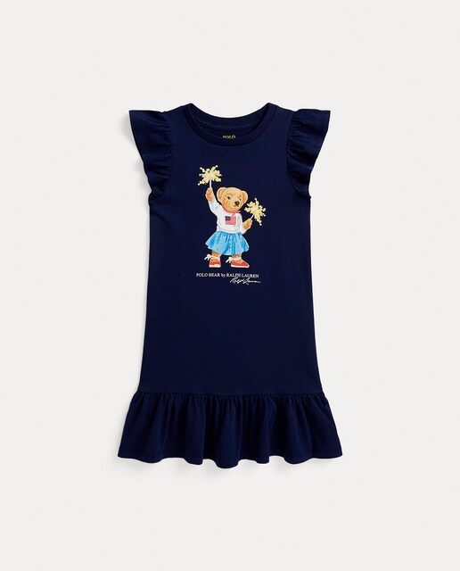 Imagem 0 de Vestido de Criança de Algodão com Polo Bear