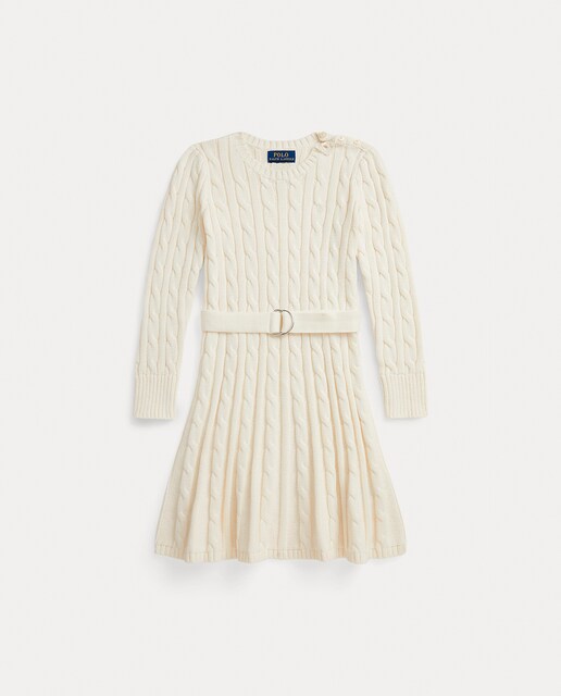 Imagen 0 de Vestido de niña de algodón en punto de ochos