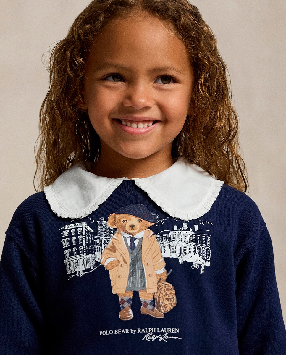 Vestido de niña de felpa con Polo Bear · Polo Ralph Lauren · El