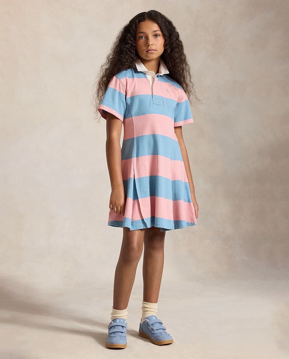 Imagem 0 de Vestido Curto Estilo Râguebi com Riscas