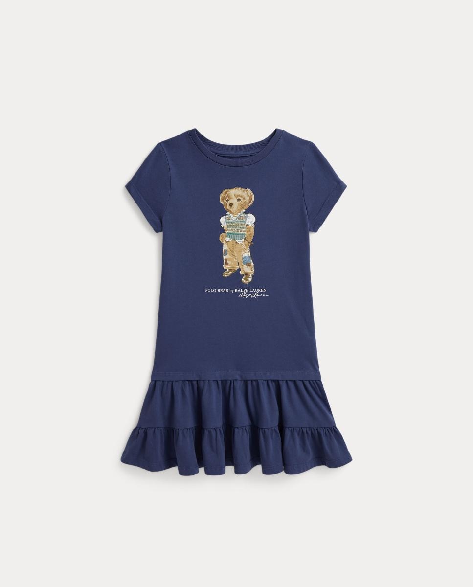 Imagem 0 de Vestido Curto de Algodão com Polo Bear