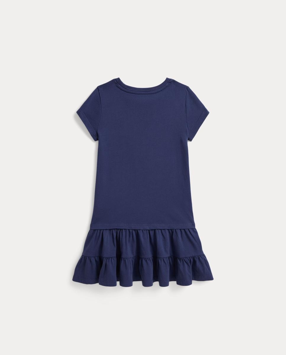 Vestido Curto de Algodão com Polo Bear Azul-índigo-2