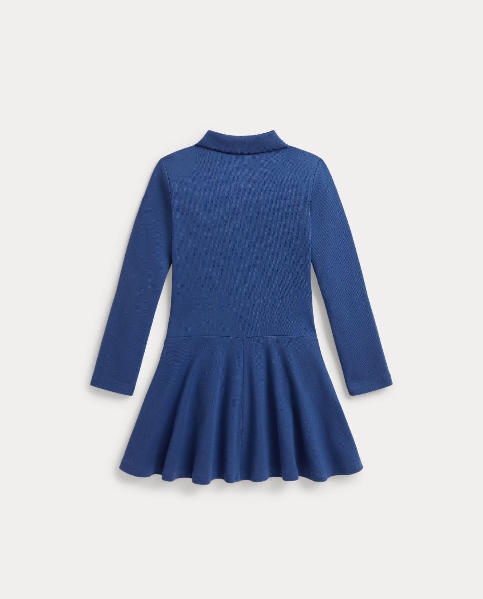 Vestido Tipo Polo de Piqué Elástico Polo Ralph Lauren Azul-índigo-2