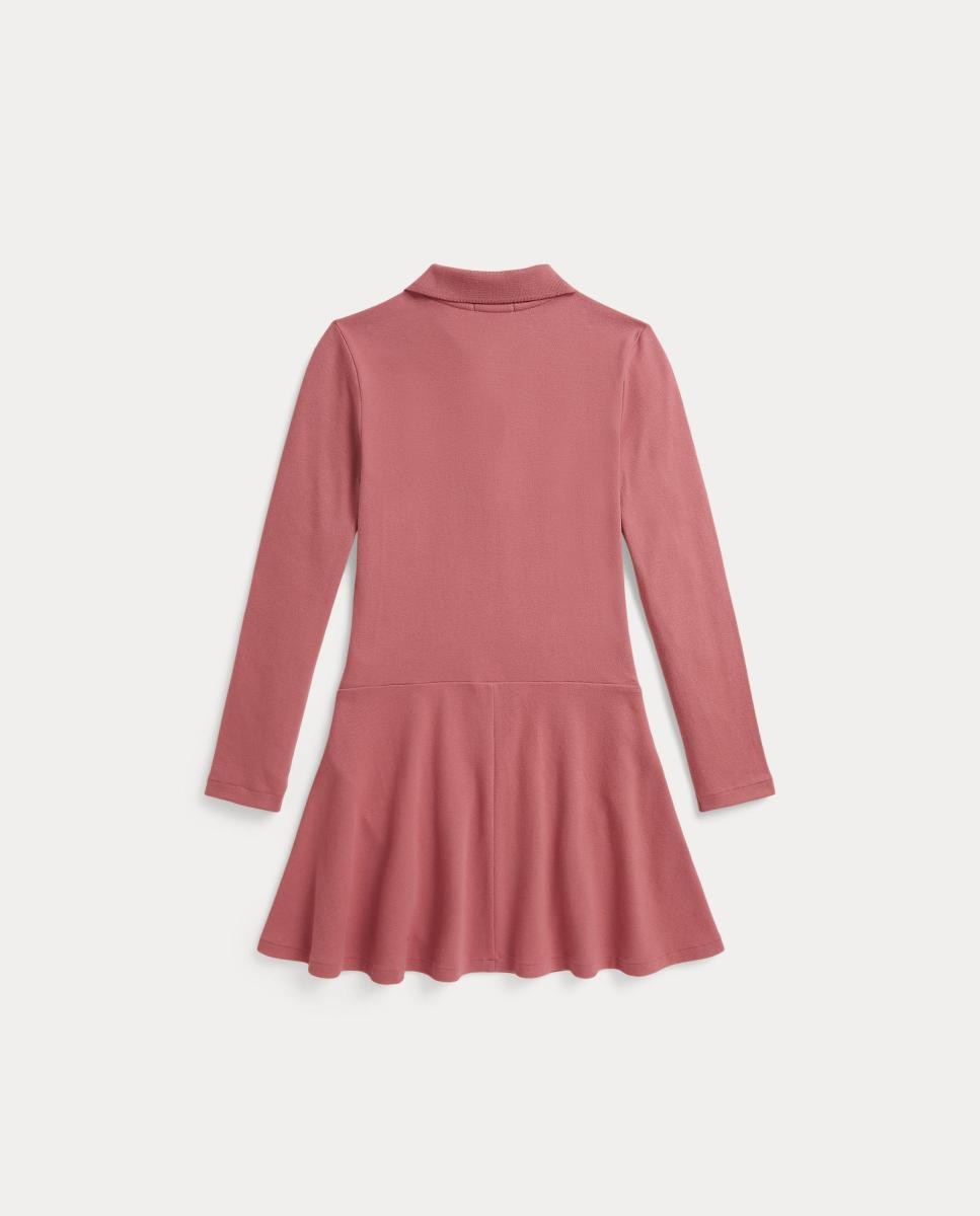 Vestido Tipo Polo de Piqué Elástico Polo Ralph Lauren Rosa-5