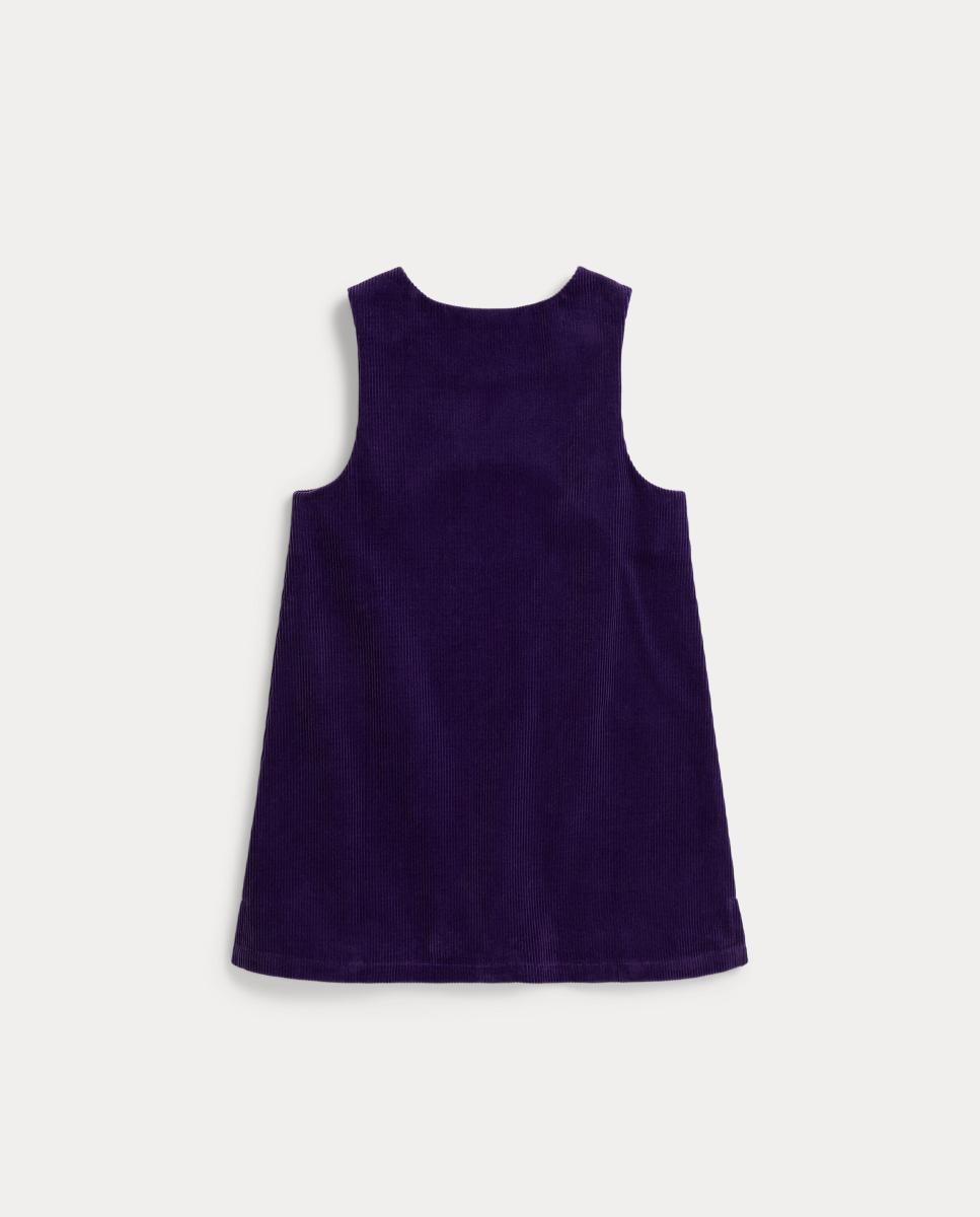 Vestido de Bombazina com Polo Bear Polo Ralph Lauren Roxo-5