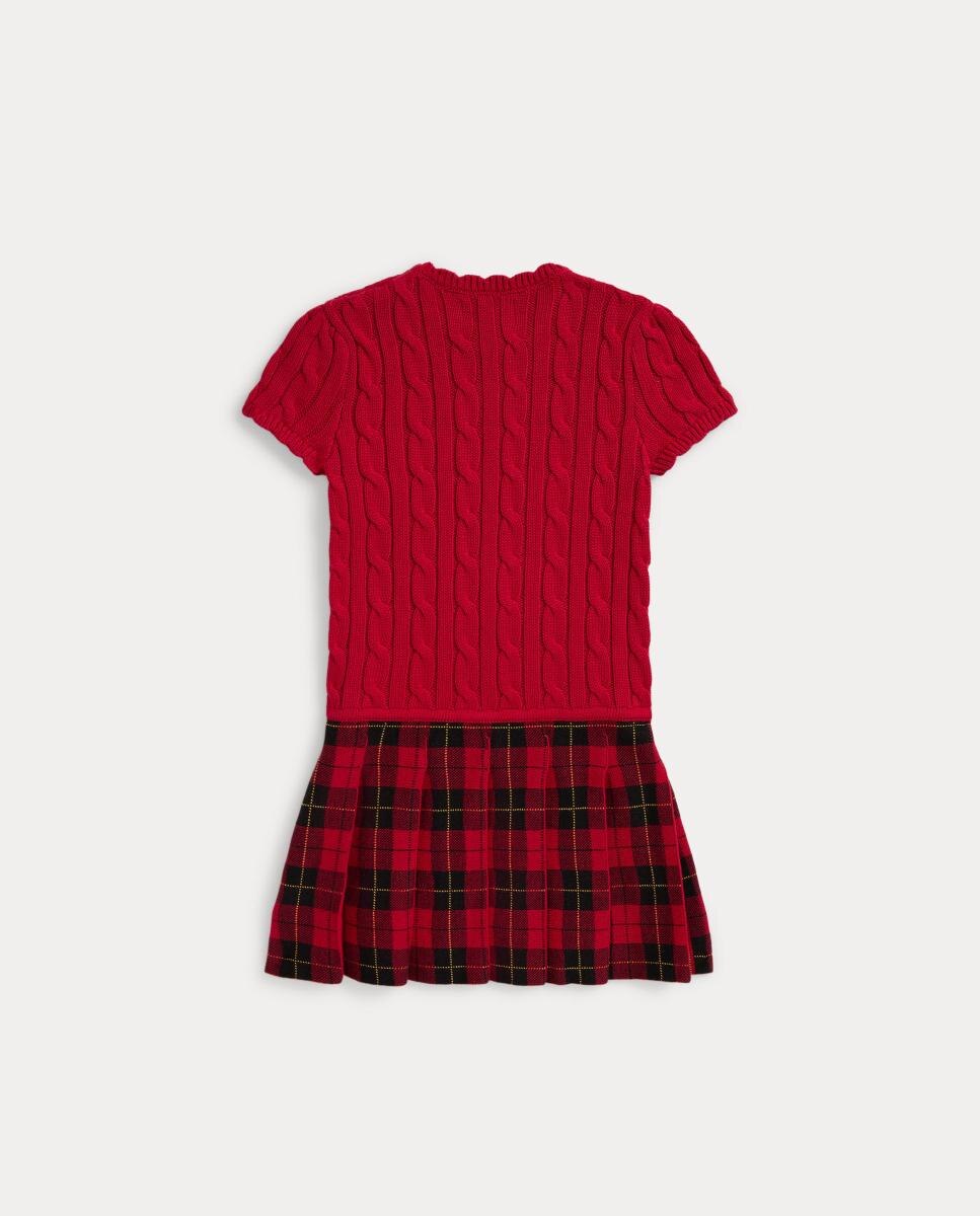 Vestido de niña de manga corta con falda estampada - Polo Ralph Lauren - Granate Granate-2