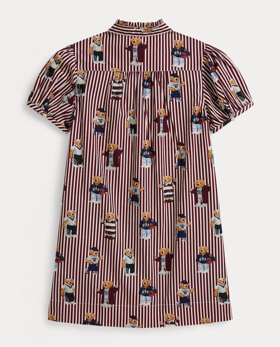 Vestido de Popelina Estampado Grená-5