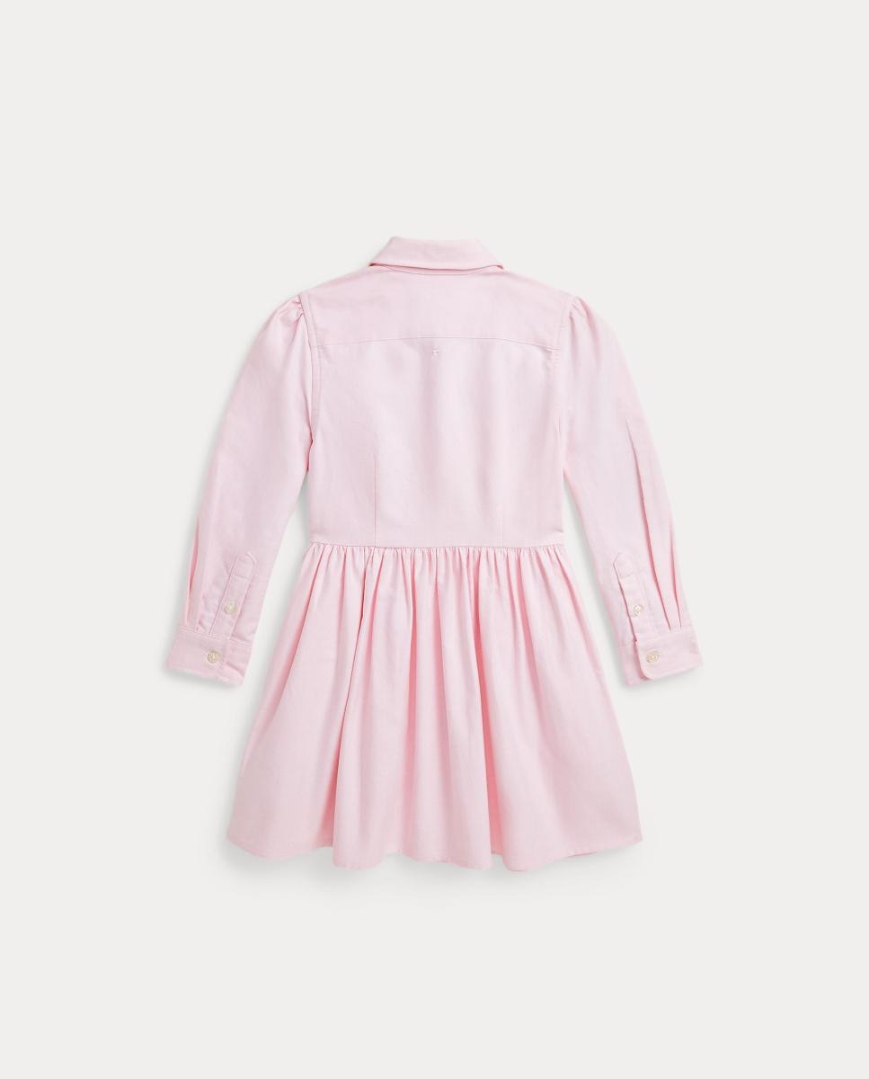Vestido Camiseiro de Oxford de Algodão Polo Ralph Lauren Rosa-2