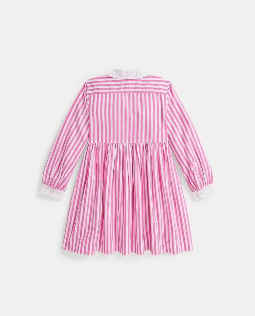 Vestido Camiseiro de Popelina de Algodão Rosa-5