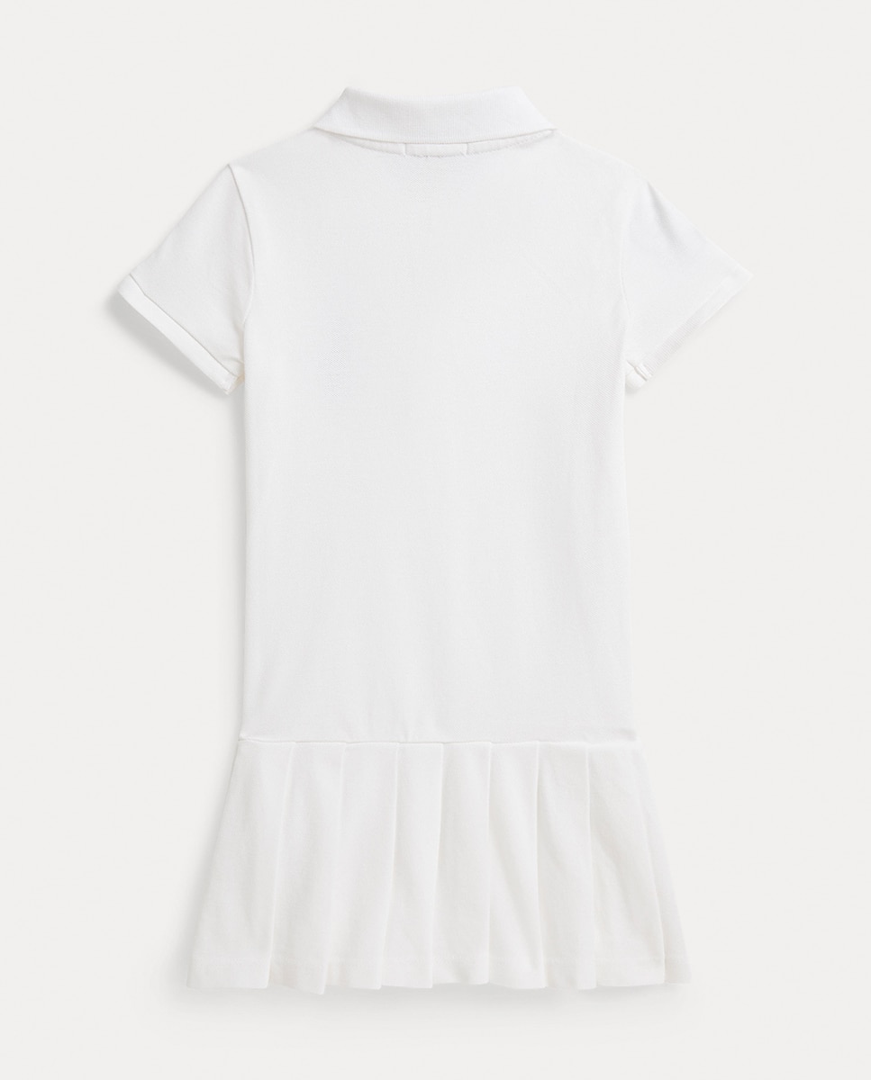 Vestido de Algodão Elástico com Big Pony Polo Ralph Lauren Branco-2
