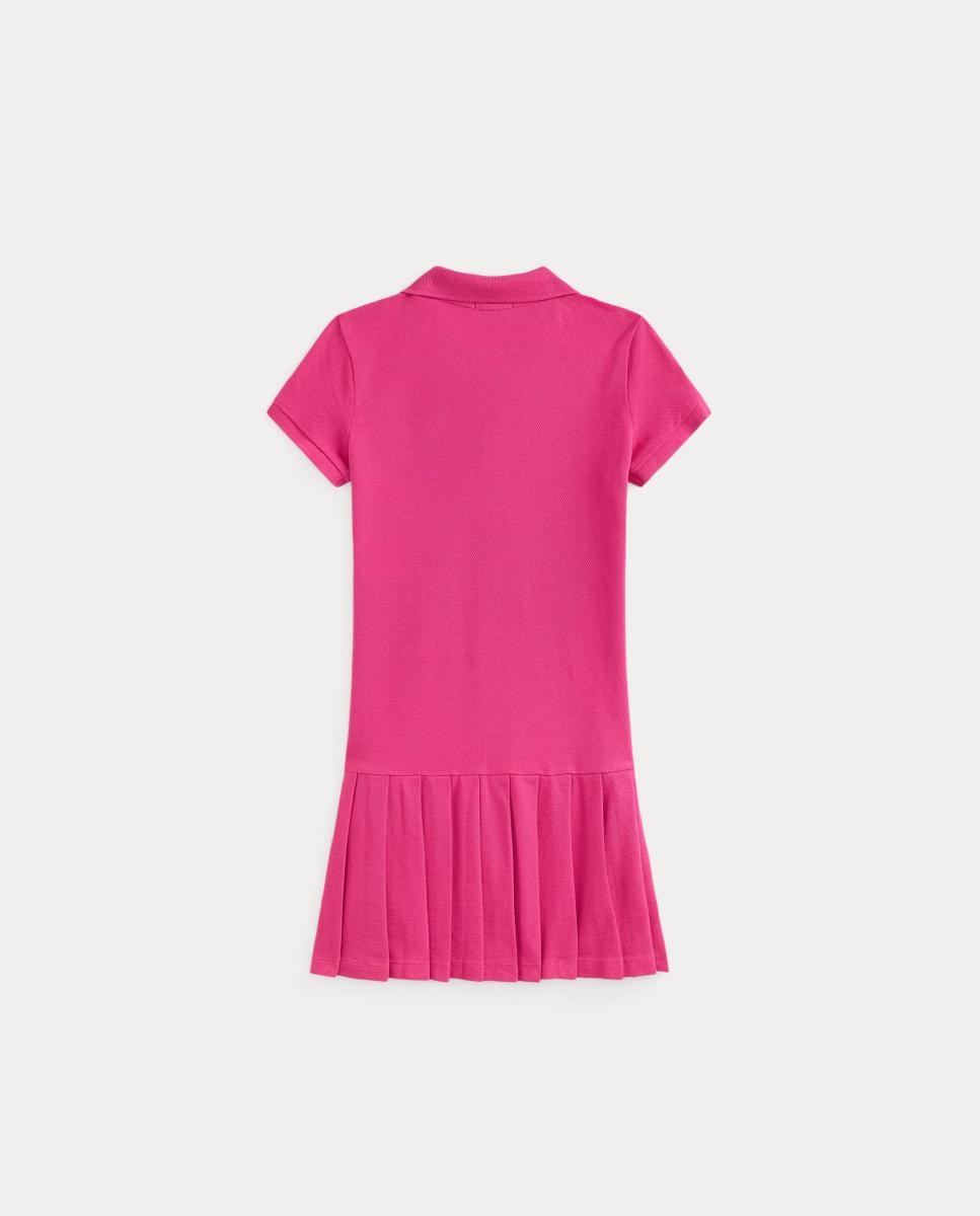 Vestido de Algodão Elástico com Big Pony Polo Ralph Lauren Morango-2