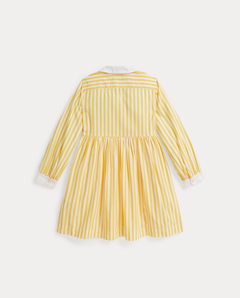 Vestido Camiseiro de Popelina de Algodão Amarelo-2