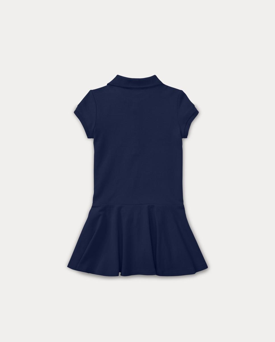 Vestido Tipo Polo de Piqué Elástico Polo Ralph Lauren Azul-marinho-5