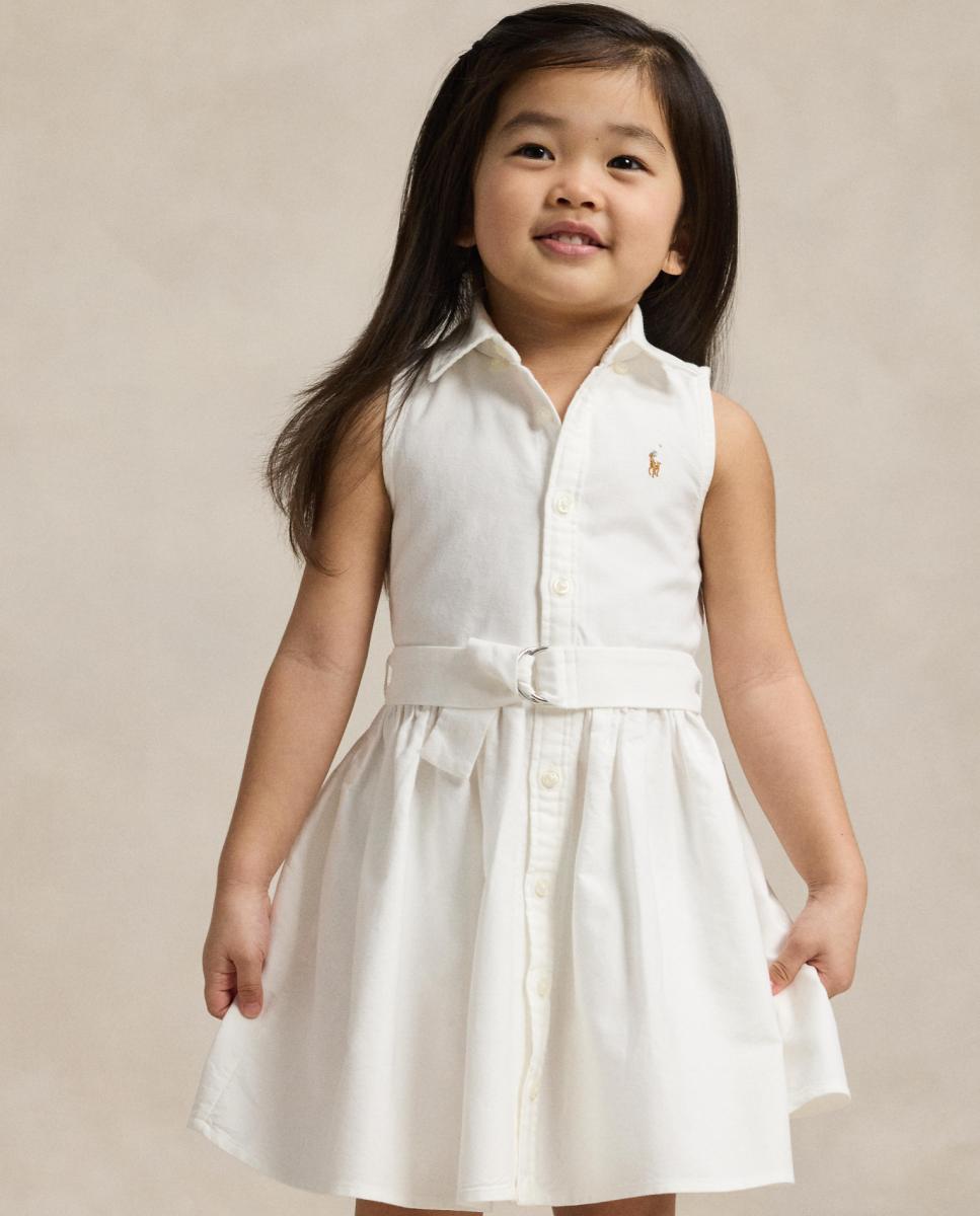 Vestido Camiseiro de Algodão sem Mangas Branco-2