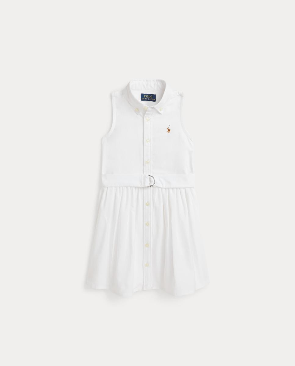 Vestido Camiseiro de Algodão sem Mangas Branco-5