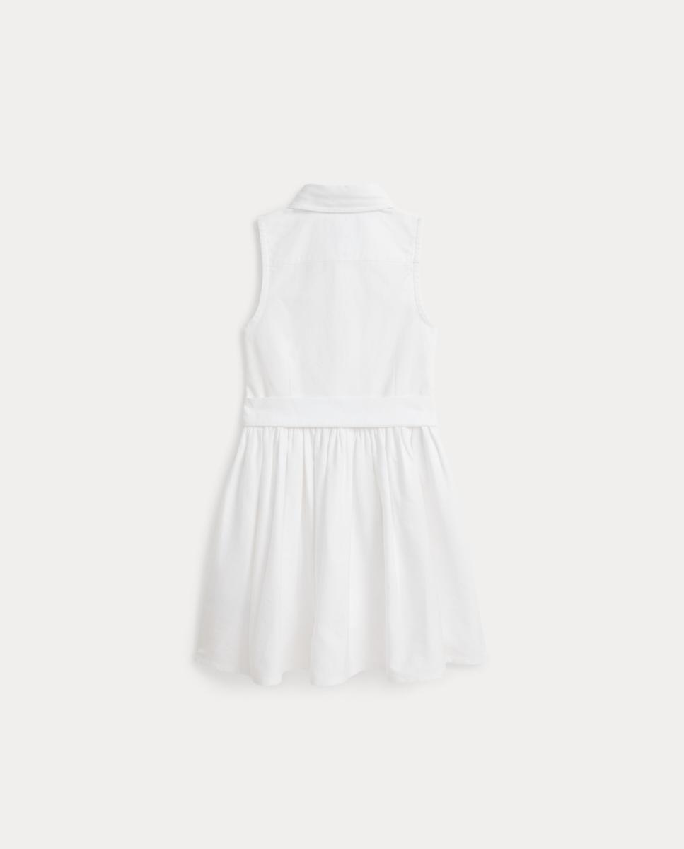 Vestido Camiseiro de Algodão sem Mangas Branco-6