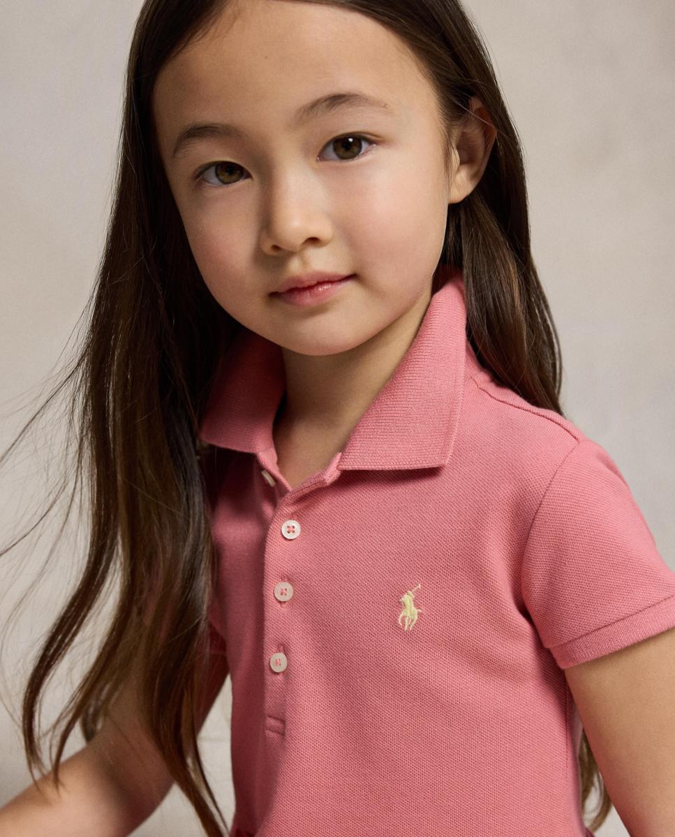Vestido Tipo Polo de Piqué Elástico Polo Ralph Lauren Coral-2