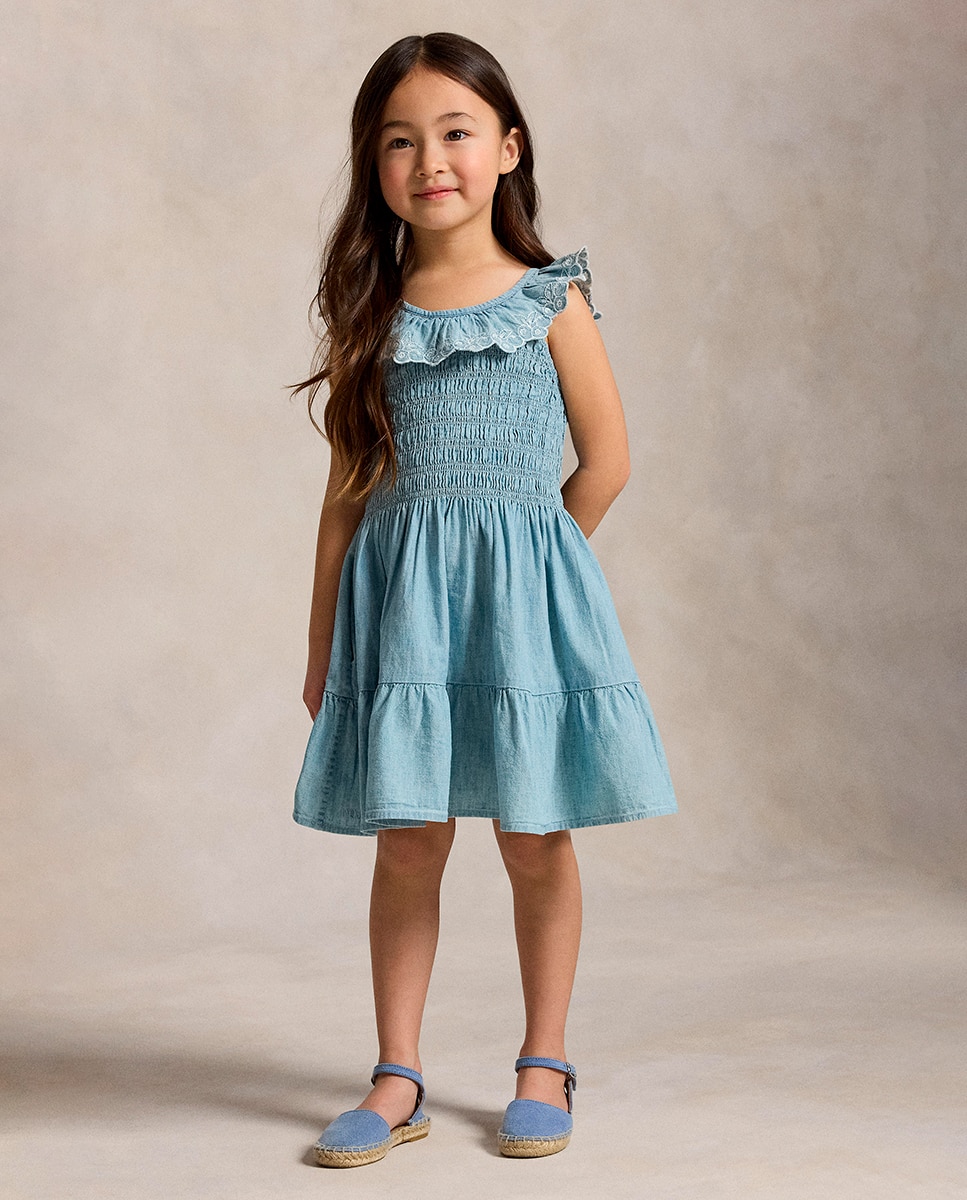 Vestido de Chambray sem Mangas Polo Ralph Lauren Anil-3