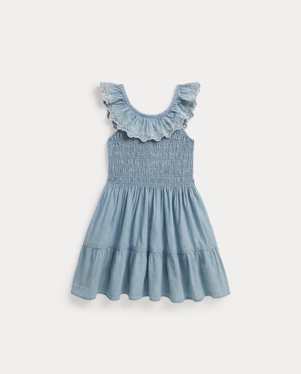 Vestido de Chambray sem Mangas Polo Ralph Lauren Anil-4
