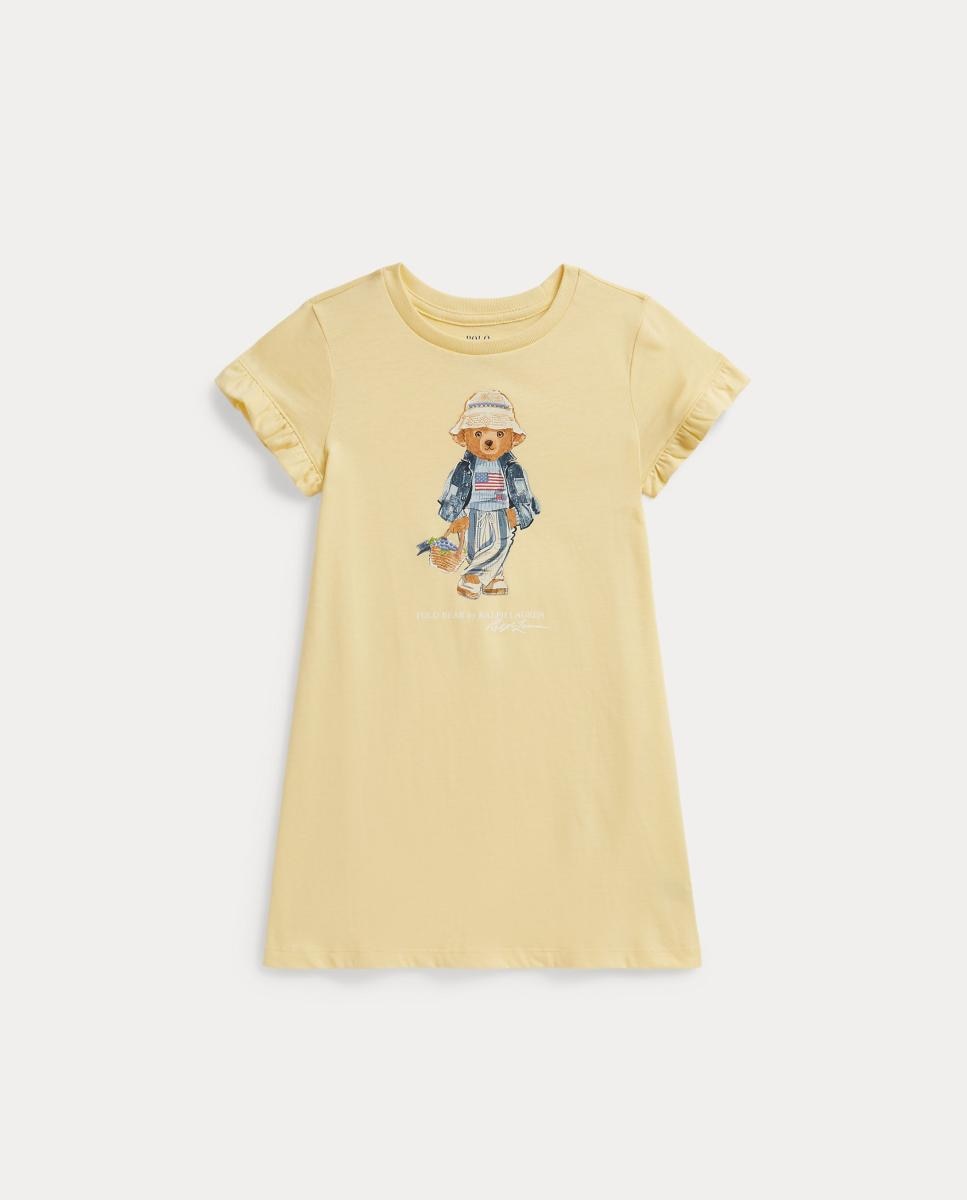 Imagem 0 de Vestido de Criança de Algodão com Polo Bear