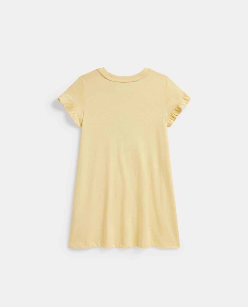 Vestido de Criança de Algodão com Polo Bear Polo Ralph Lauren Amarelo-2