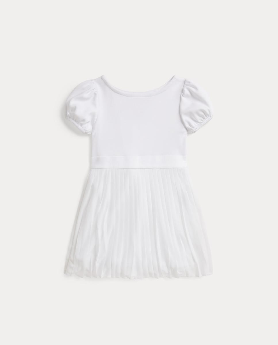 Vestido de Algodão com Cinto em Contraste Branco-2