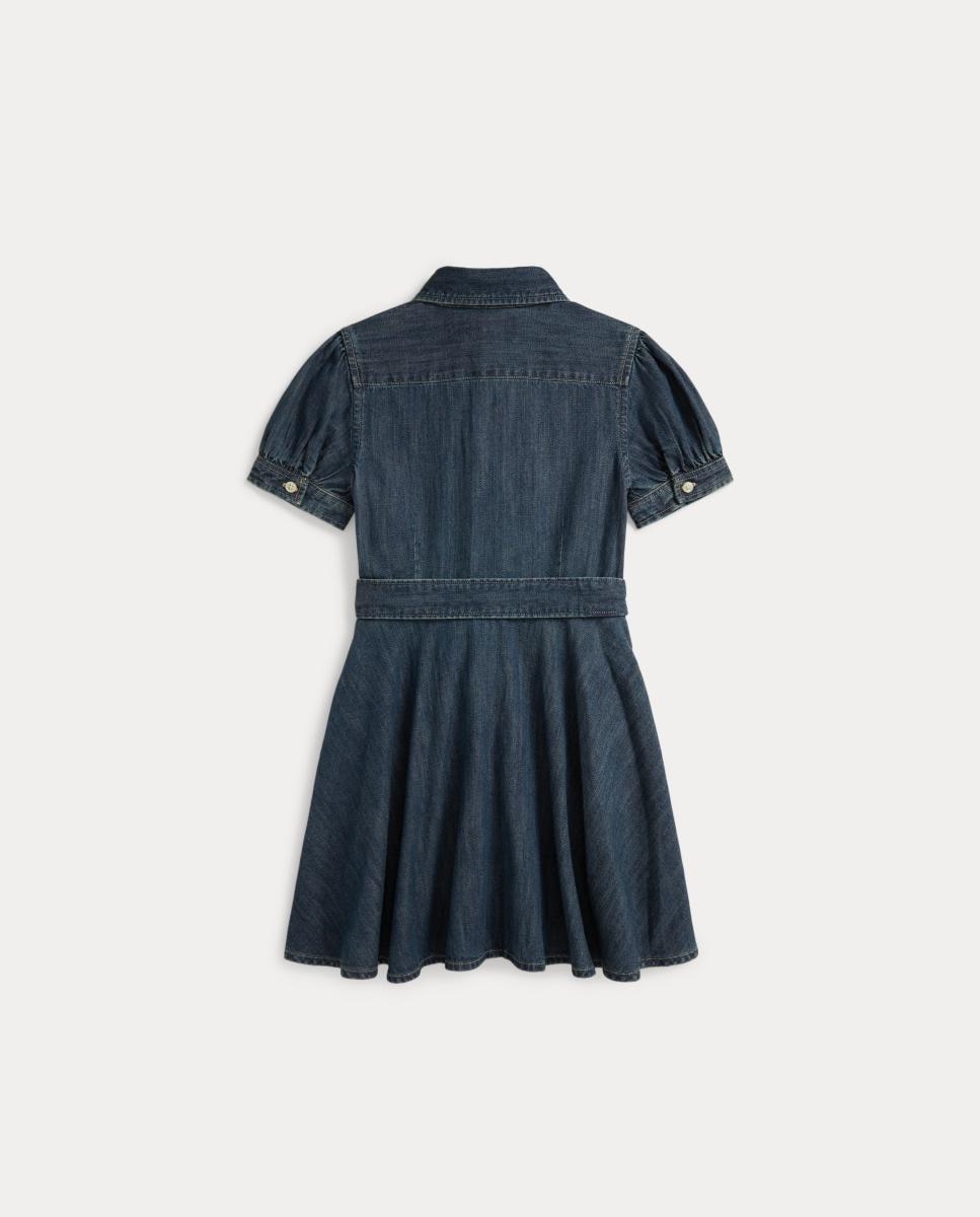 Vestido Camiseiro de Algodão com Cinto Polo Ralph Lauren Petróleo-5