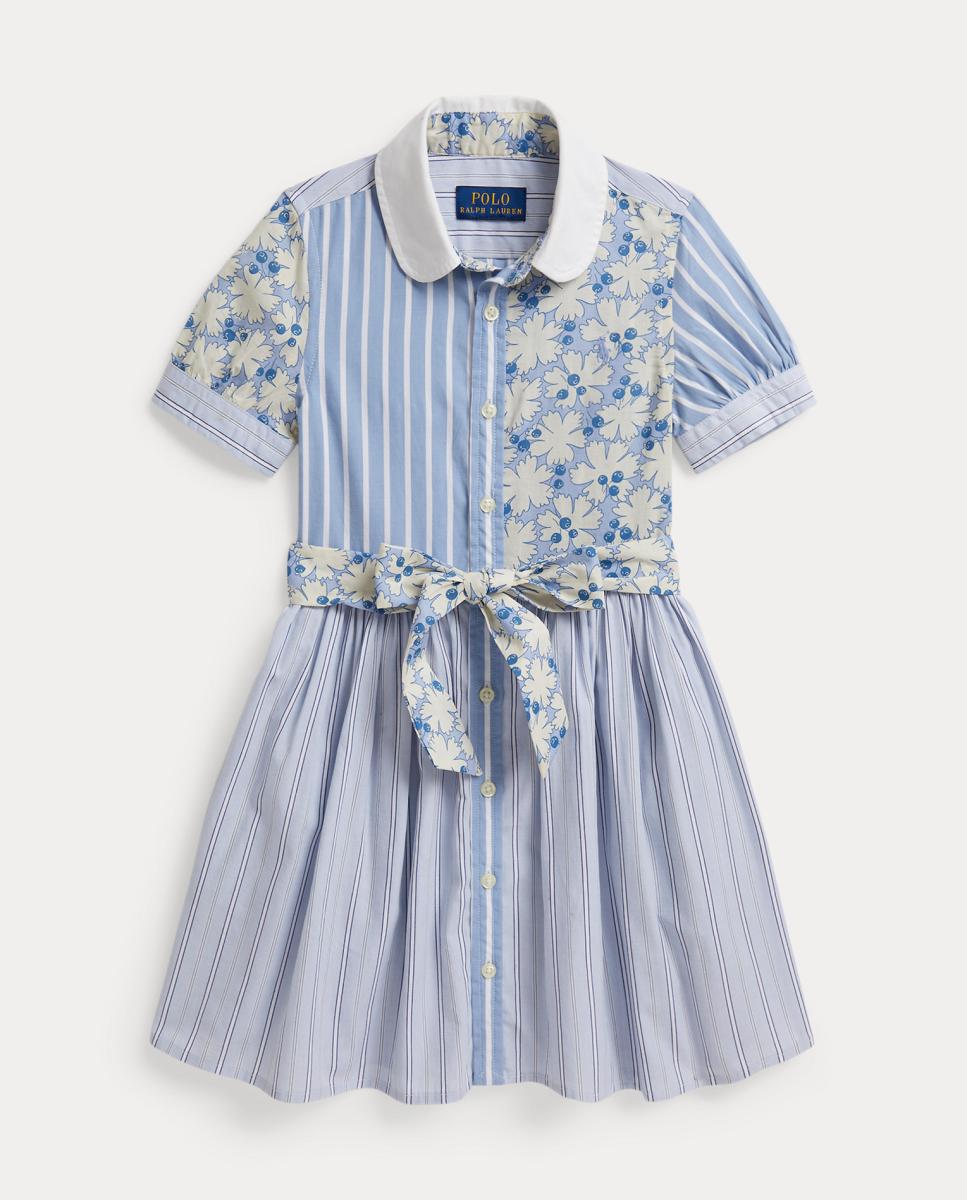 Vestido de Algodão com Multi-Estampado Azul-claro-4