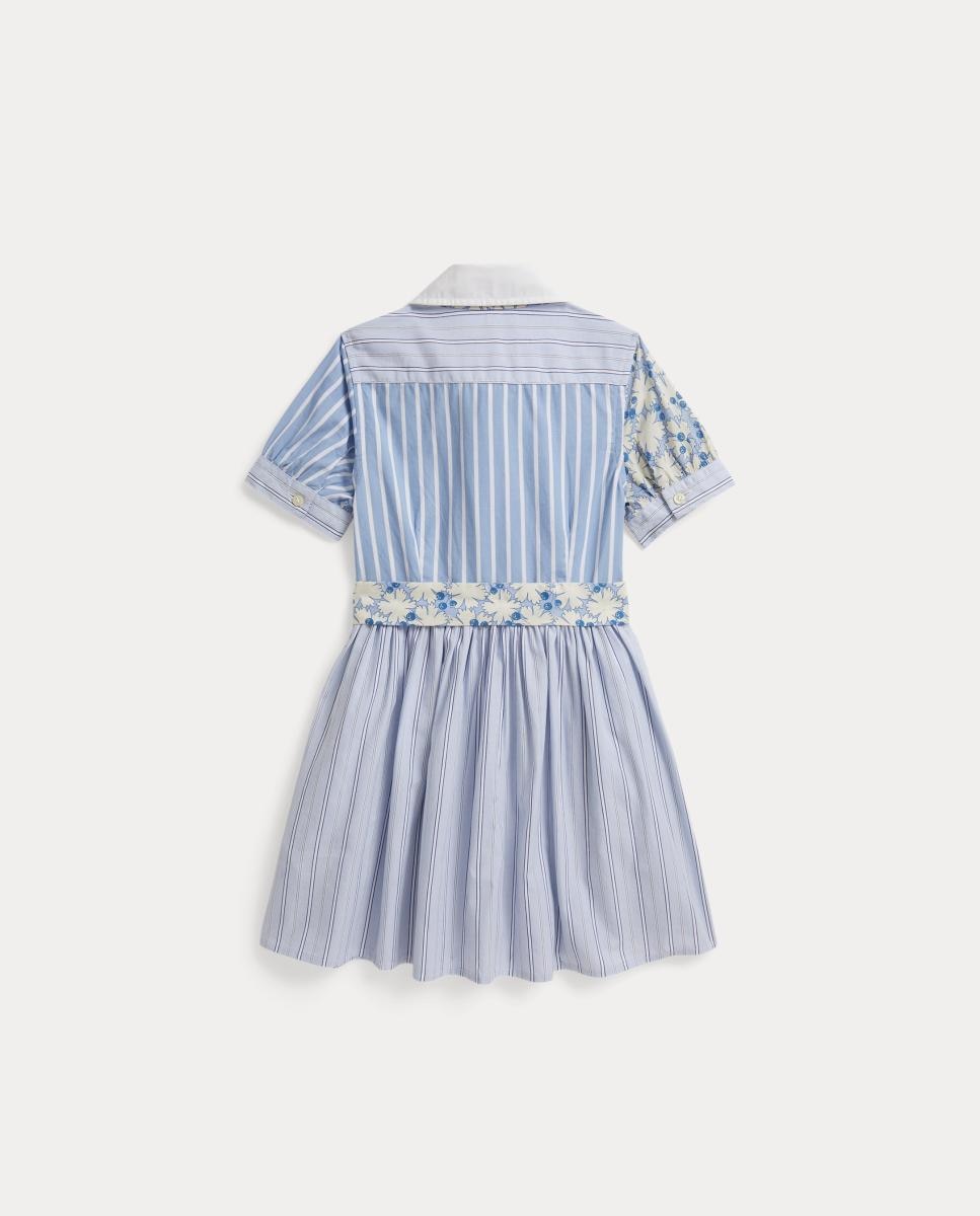 Vestido de Algodão com Multi-Estampado Azul-claro-5
