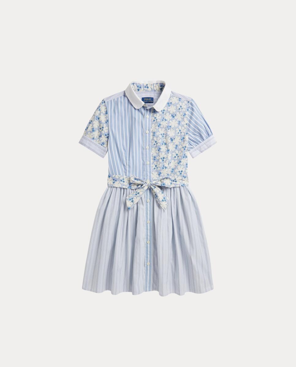 Vestido de Algodão com Multi-Estampado Azul-claro-4