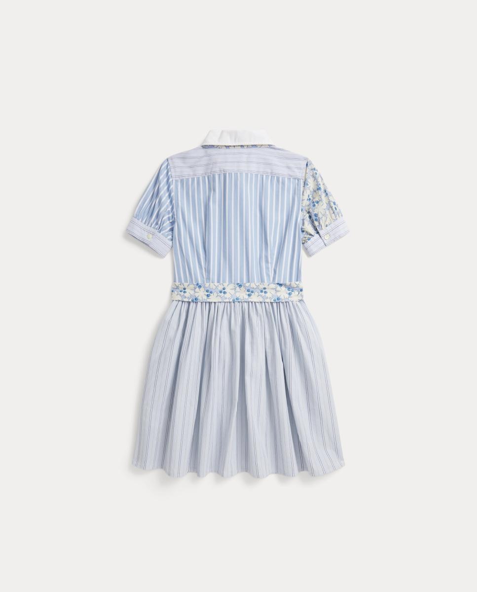 Vestido de Algodão com Multi-Estampado Azul-claro-5