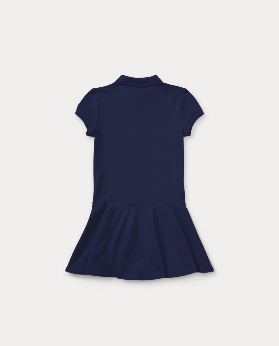 Vestido Tipo Polo de Piqué Elástico Polo Ralph Lauren Azul-marinho-5