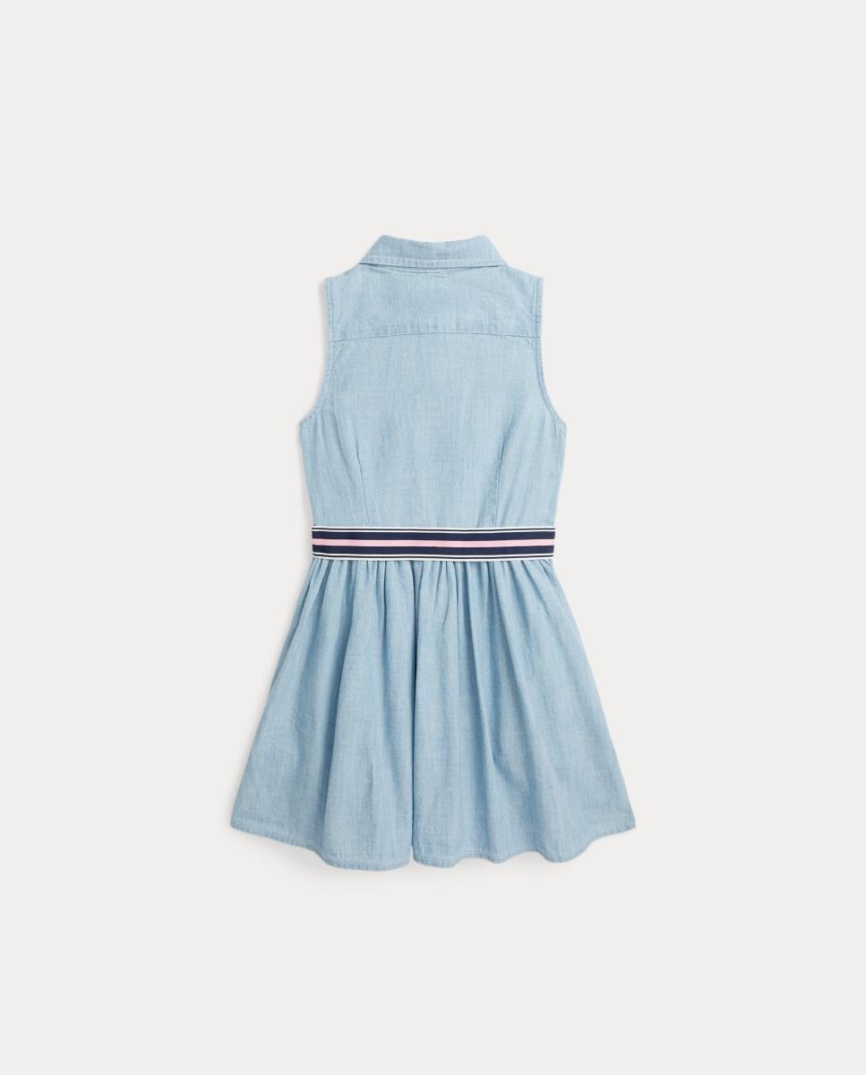 Vestido Camiseiro de Algodão Polo Ralph Lauren Azul-claro-2