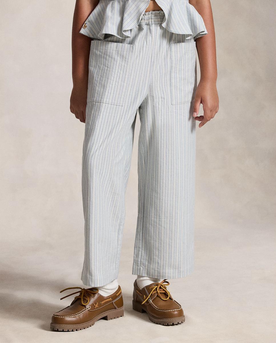 Calças Oxford às Riscas Polo Ralph Lauren Azul-claro-2