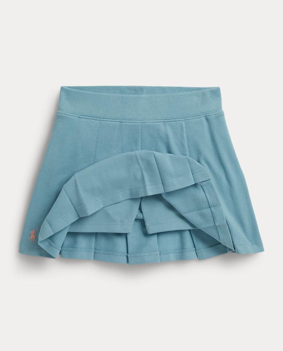 Conjunto de Polo e Saia de Algodão Polo Ralph Lauren Azul-claro-3